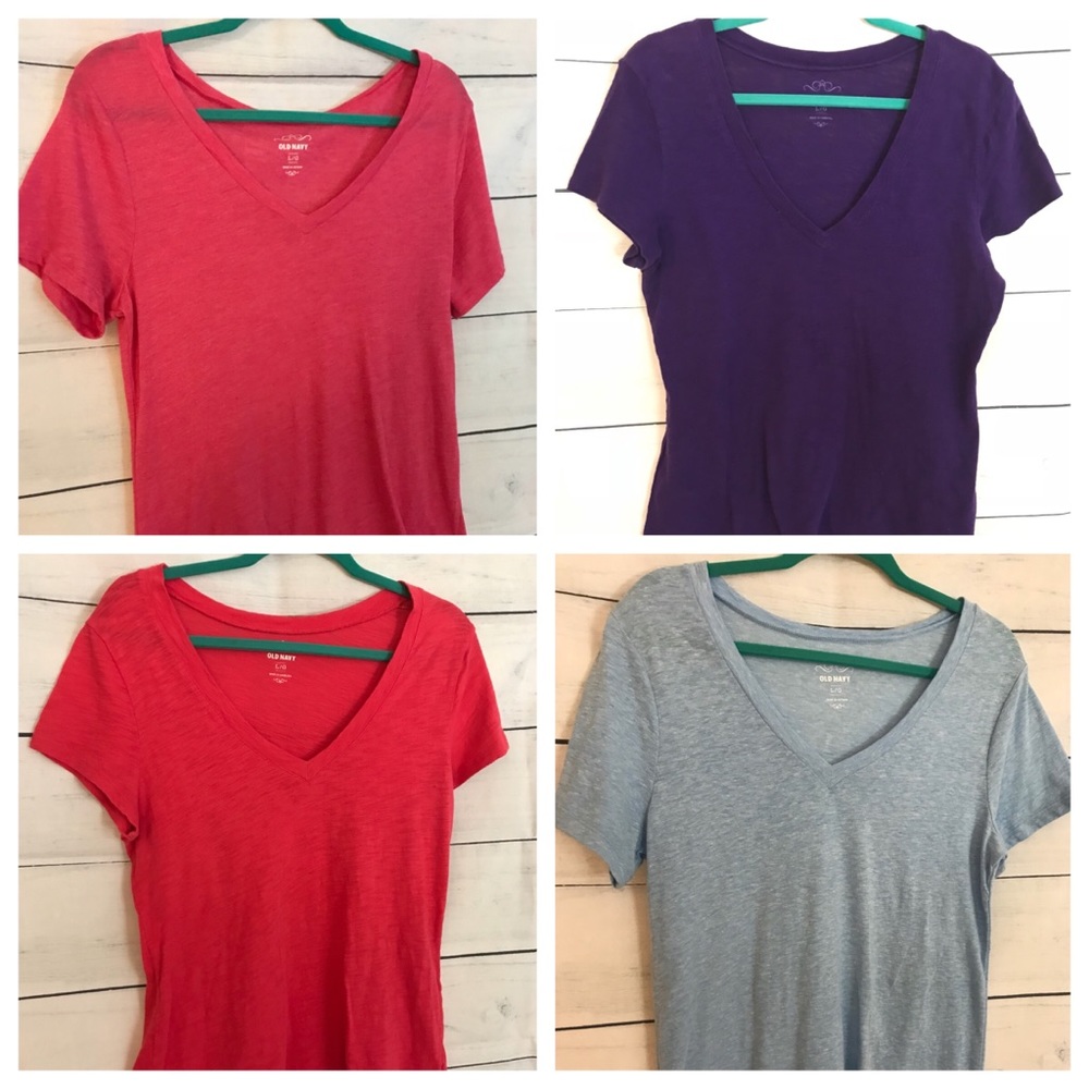 Old Navy V Neck Tees Assorted Colors Size Large